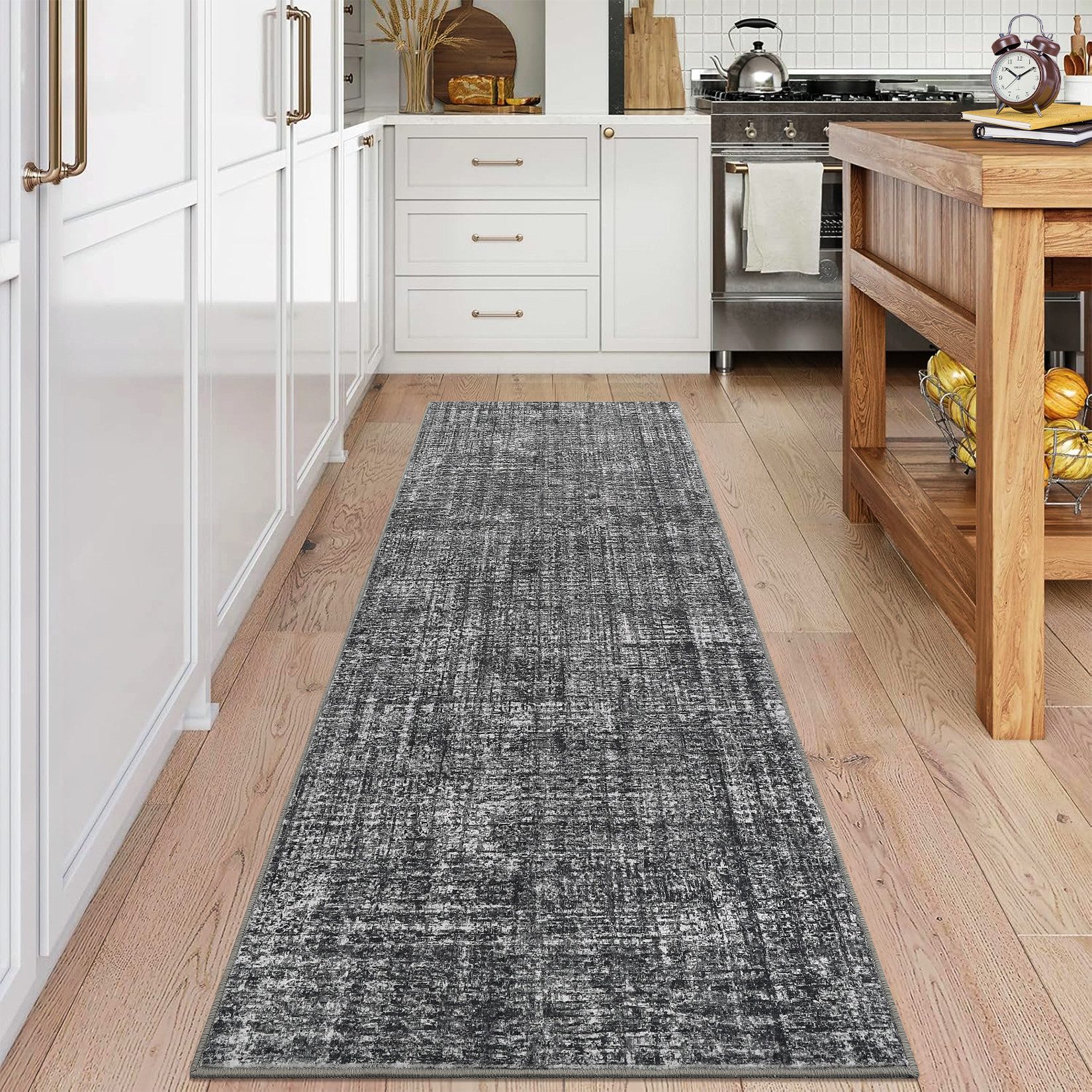 GarveeMore Veloursteppich Designteppich Maschinenwaschbarer Teppich – flachfloriger Läufer, Moderner Teppich pflegeleicht, rutschfest, schmutzabweisend
