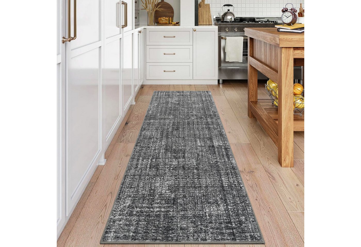 GarveeMore Veloursteppich Designteppich Maschinenwaschbarer Teppich – flachfloriger Läufer, Moderner Teppich pflegeleicht, rutschfest, …