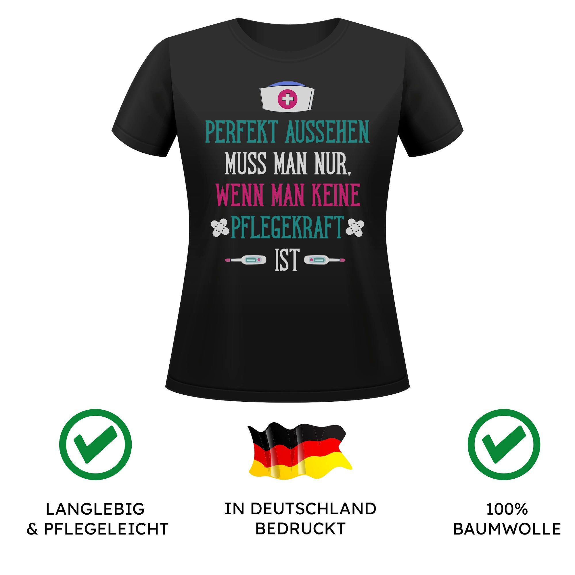 22Feels T-Shirt Pflegekraft Geschenk Frauen Spruch Beruf Ausbildung Studium Abschluss IN DEUTSCHLAND BEDRUCKT