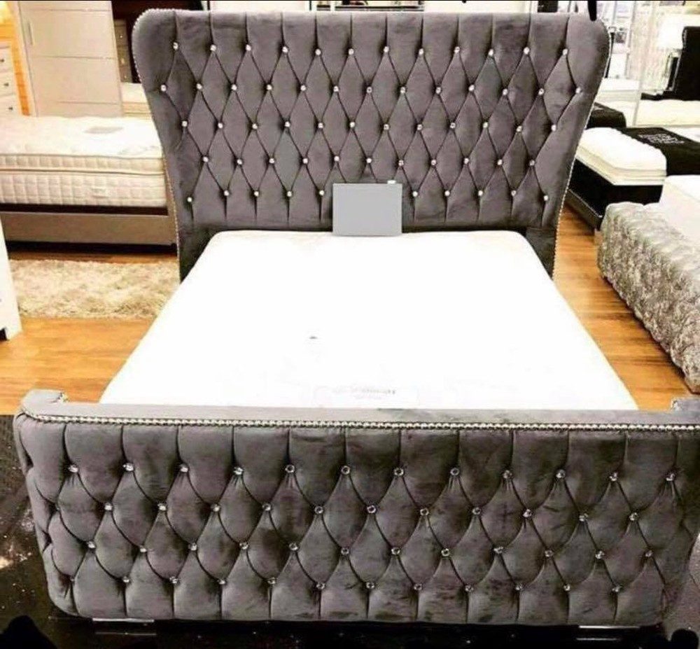 Polsterbett Chesterfield Polsterbett in eleganter Textil-Optik