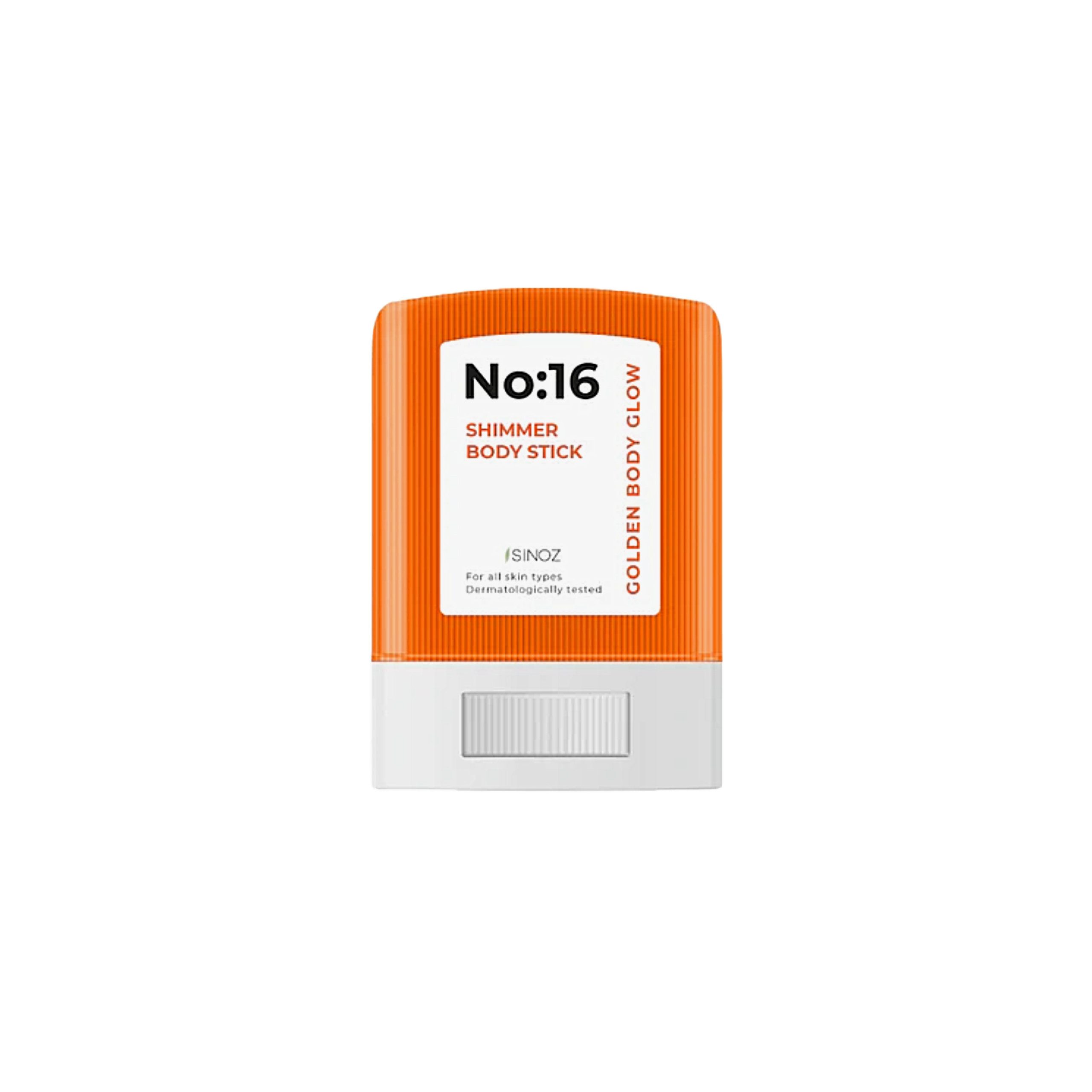 Sinoz Körperöl No:16 Shimmer Body Stick mit 16 Ölen & Perlpigmenten für Golden Glow
