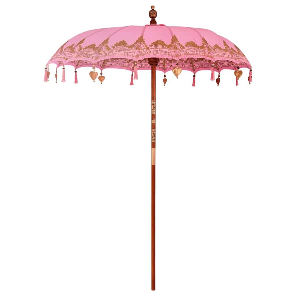 vidaXL Sonnenschirm Balinesischer Sonnenschirm Rosa 185 x 185 x 260 cm