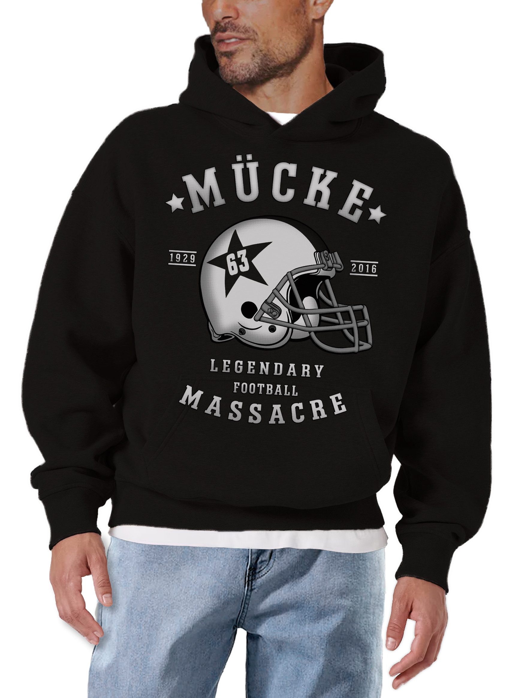 MAKAYA Kapuzenpullover Herren Pullover Mücke 63 American Football Trikot US günstig online kaufen