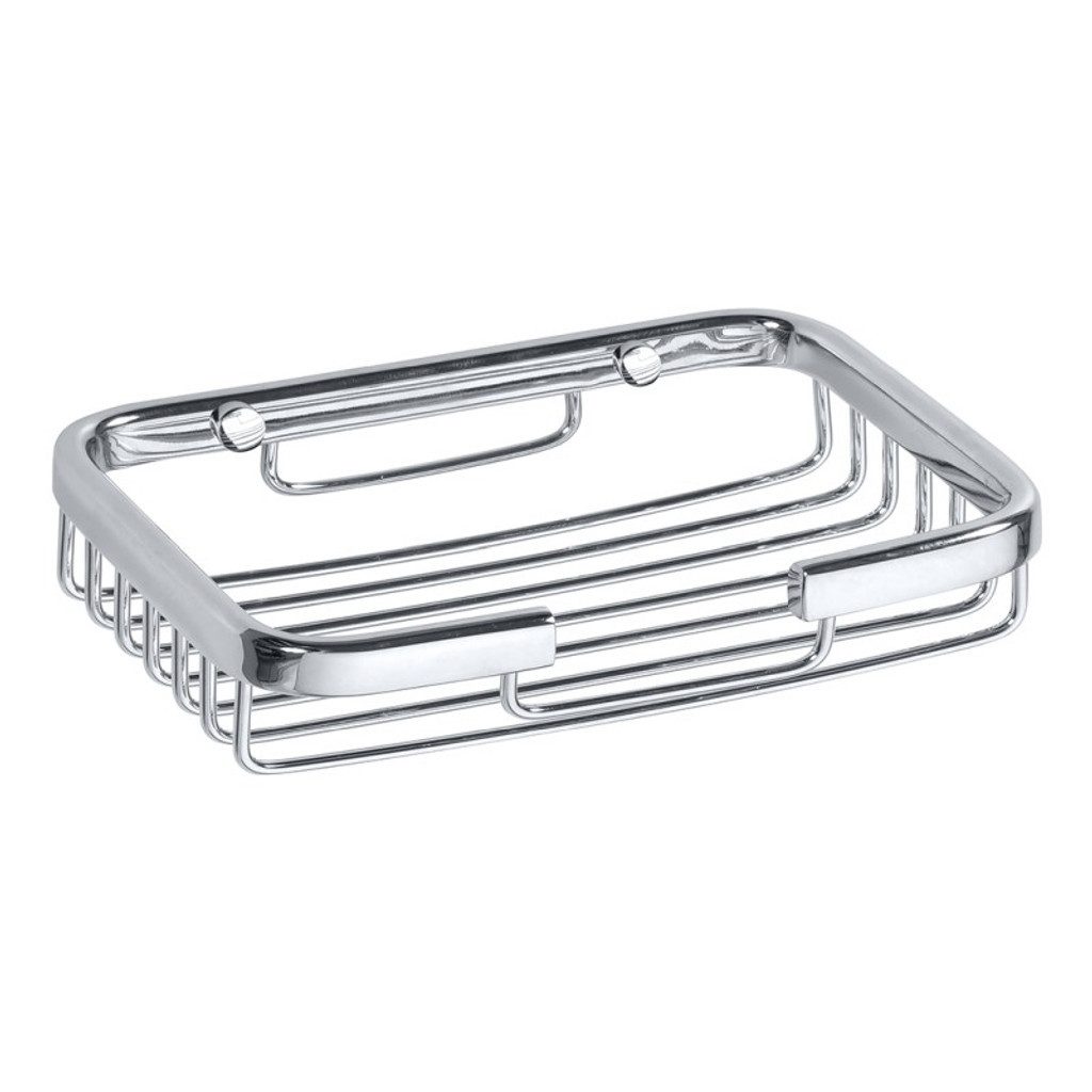 BRILLANTBAD® Seifenhalter BYTRO Seifenkorb Messing Chrom poliert für Bad & WC >> Bohren, Breite: 13 cm