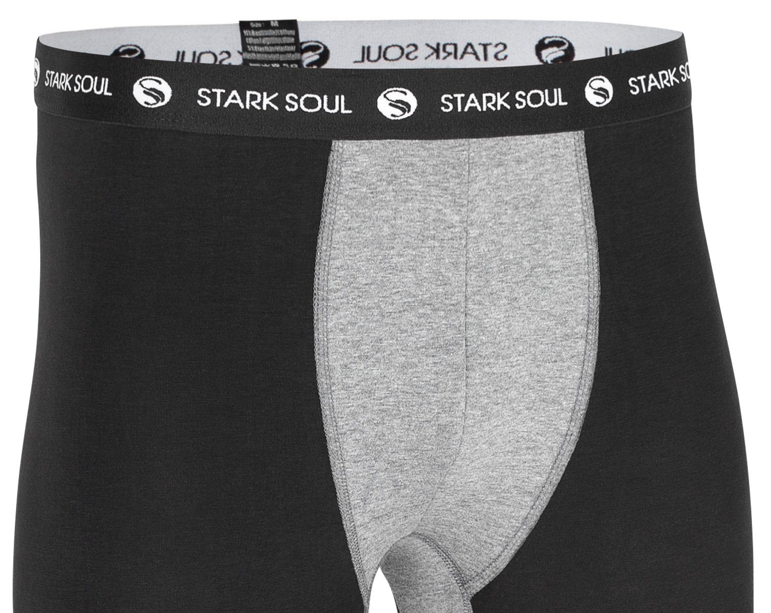 Stark Unterhose Unterhose John Long weichem Soul® Web-Gummibund mit Logo Lange Lange - Schwarz Webbund