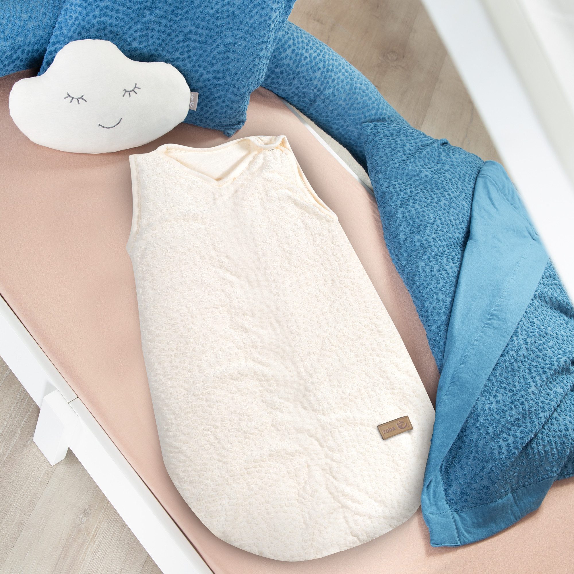 roba® Babyschlafsack Seashells Schlafsack, Ganzjahres Schlafsack aus Bio Baumwolle