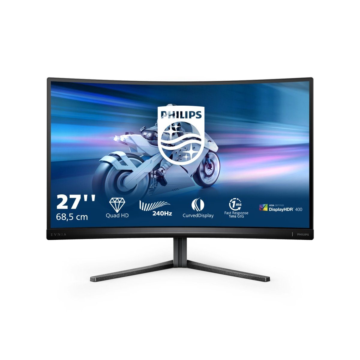 Philips 27M2C5500W Curved-Gaming-Monitor (68,5 cm/27 ", 2560 x 1440 px, QHD, 1 ms Reaktionszeit, 240 Hz, VA LCD)