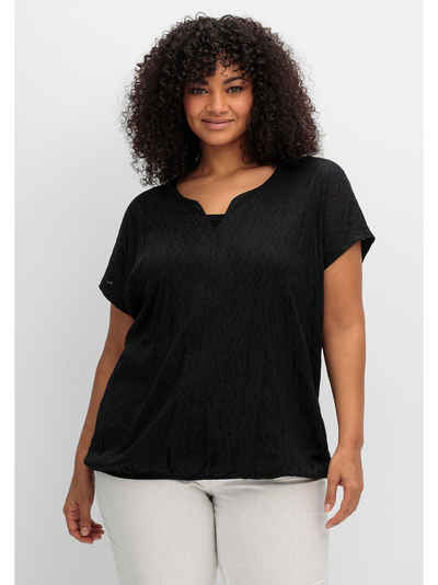 Sheego T-Shirt Große Größen mit transparentem Ausbrennermuster