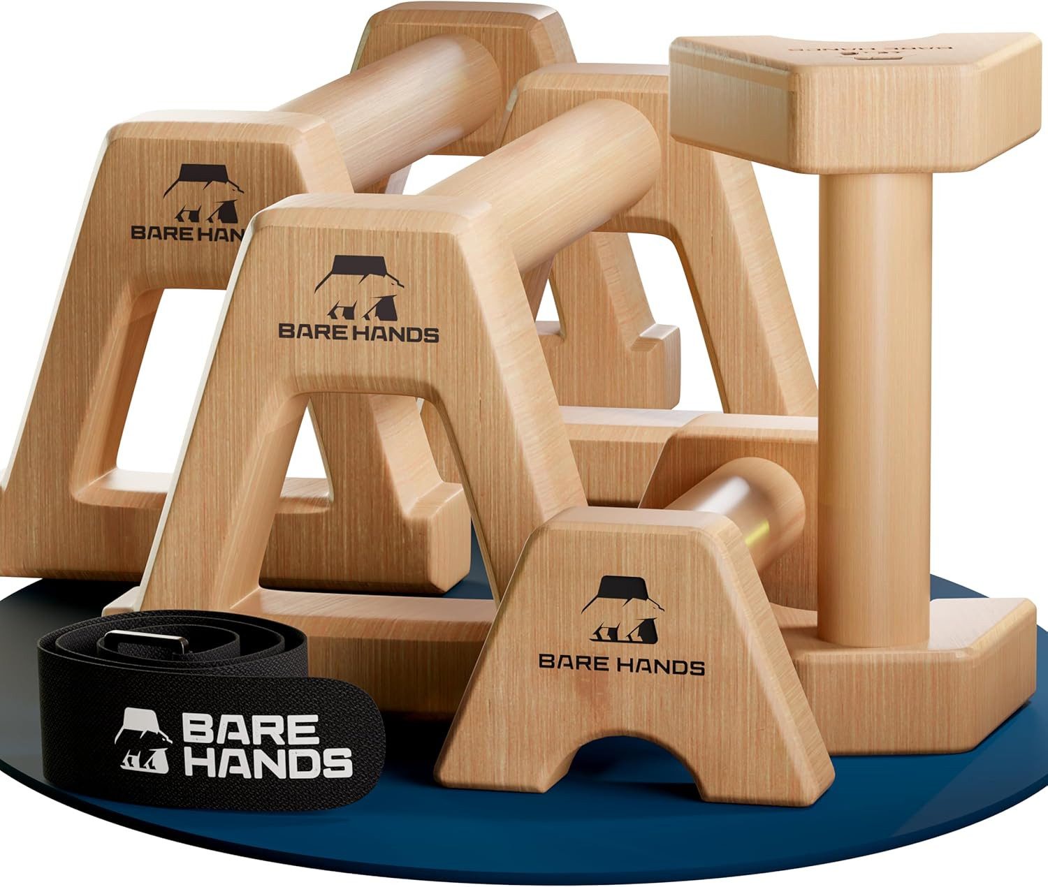 Bare Hands Liegestützgriffe Liegestützgriffe aus Holz – 2er Set Parallettes Calisthenics Griffe