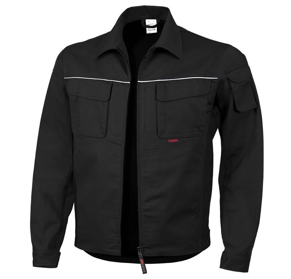 Qualitex Workwear Arbeitsjacke strapazierfähige PROfessionals Arbeitsjacke - faserverstätkt MG 245 g (1-St) Werkstattjacke mit 15 Taschen - …
