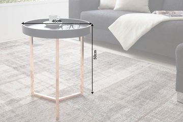 riess-ambiente Beistelltisch MODULAR 40cm schwarz / kupfer, Wohnzimmer · inkl. Tablett · rund · Modern Design