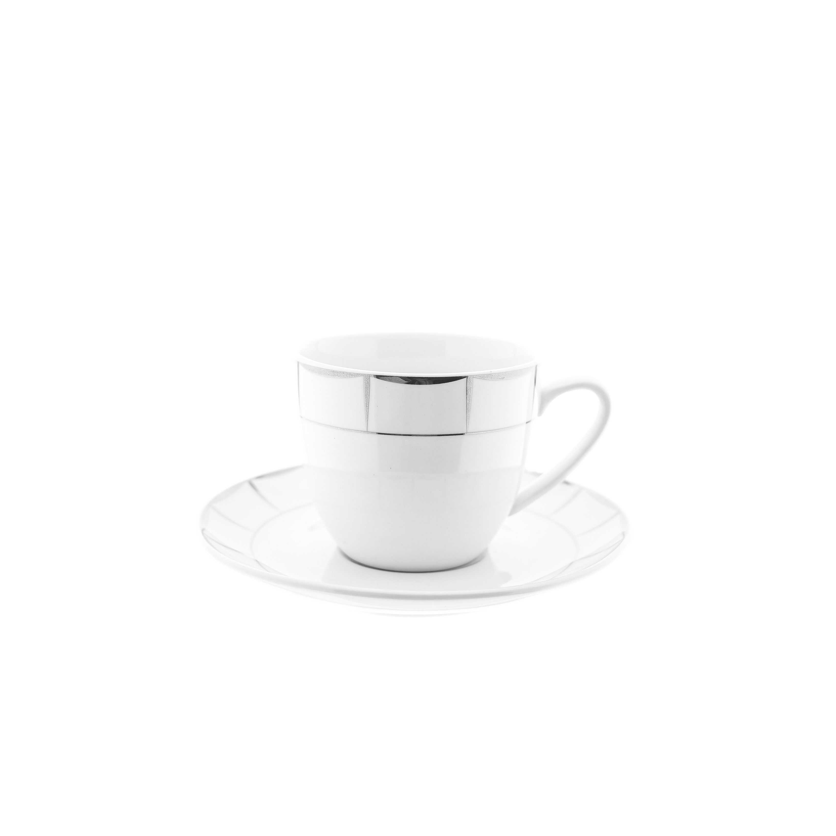 Weissberg Kaffeeservice Kaffeetassen-Set 12-teilig mit Karomuster - 175 ml (12-tlg), 6 Personen, Porzellan, für 6 Persnen, 12-Teile, aus Porzellan