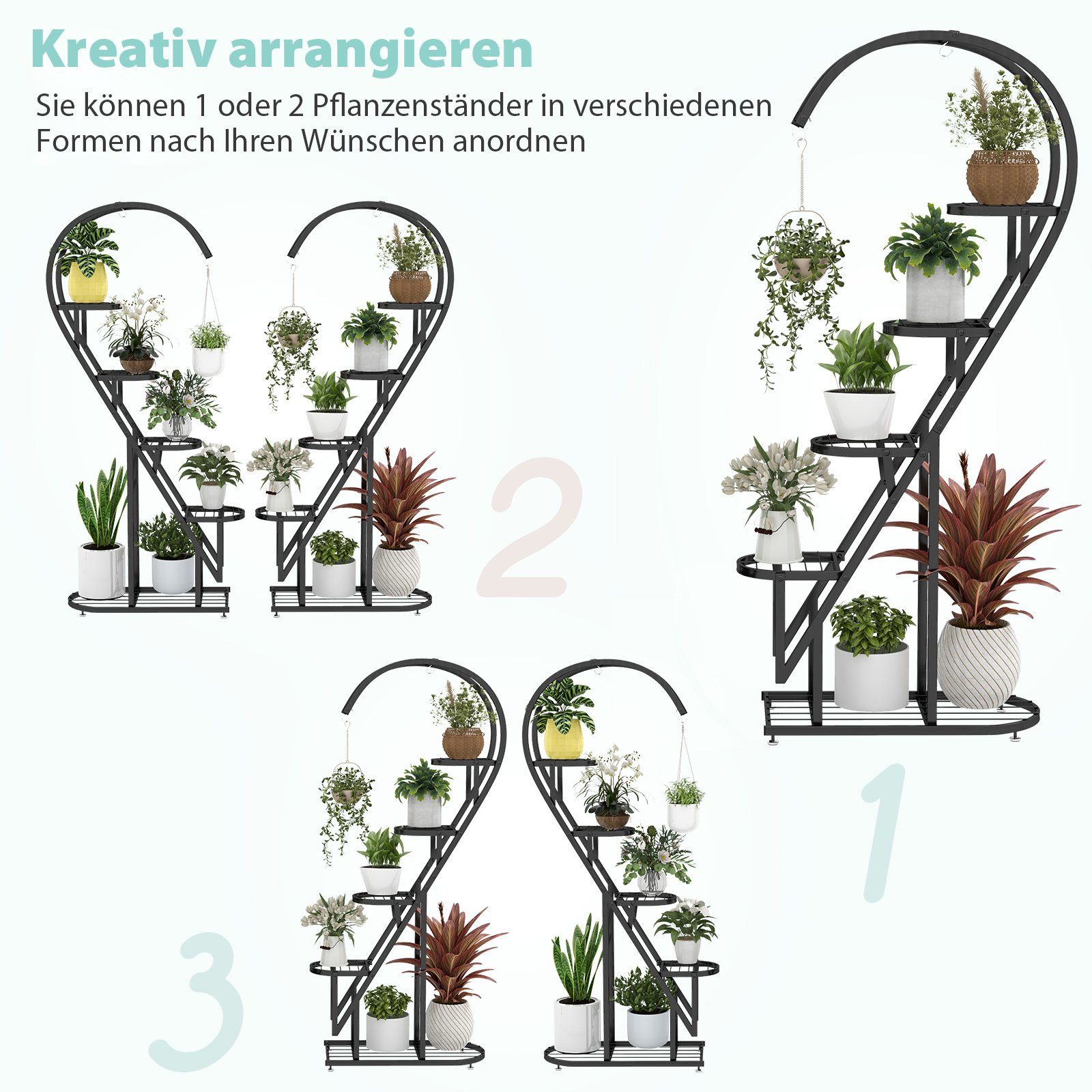 COSTWAY Blumenständer (2 St), Herzförmig, 5-stufiger günstig online kaufen