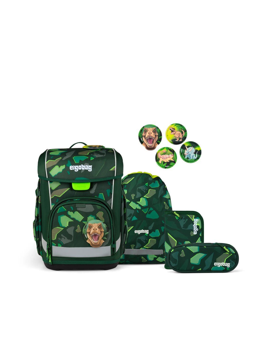 ergobag Schulranzen cubo light Set (5-tlg., 5-teiliges Set), wiegt nur 780g