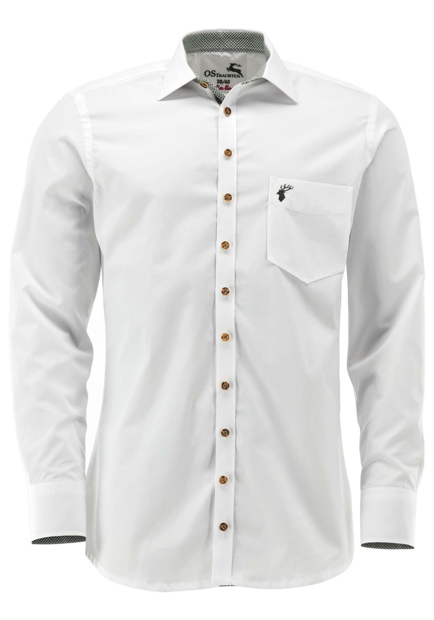 OS Trachten Trachtenhemd Oqqaya Herren Langarmhemd mit Hirsch-Stickerei auf günstig online kaufen