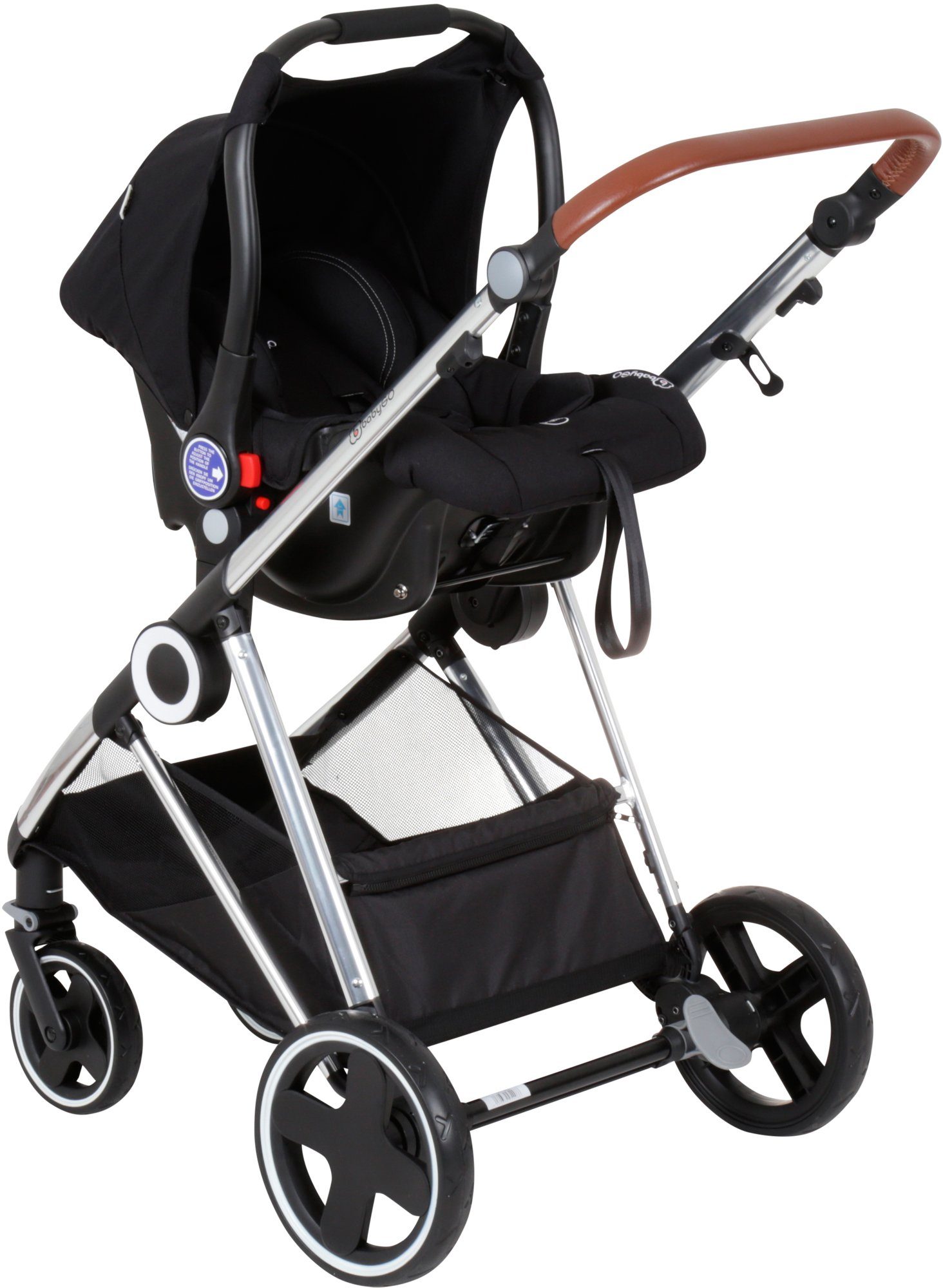 Thumbnail - BabyGo Kombi-Kinderwagen Halime 3in1, Anthracite Silver, (Set), inklusive Babywanne, Babyschale, Regenhaube & Wickeltasc...