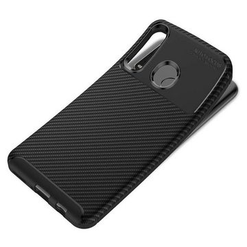 FITSU Handyhülle Handyhülle für Huawei P30 Lite Case im Carbon Design Schwarz, Handyhülle mit Carbon Optik, stabile Schutzhülle, Case mit Eckenschutz