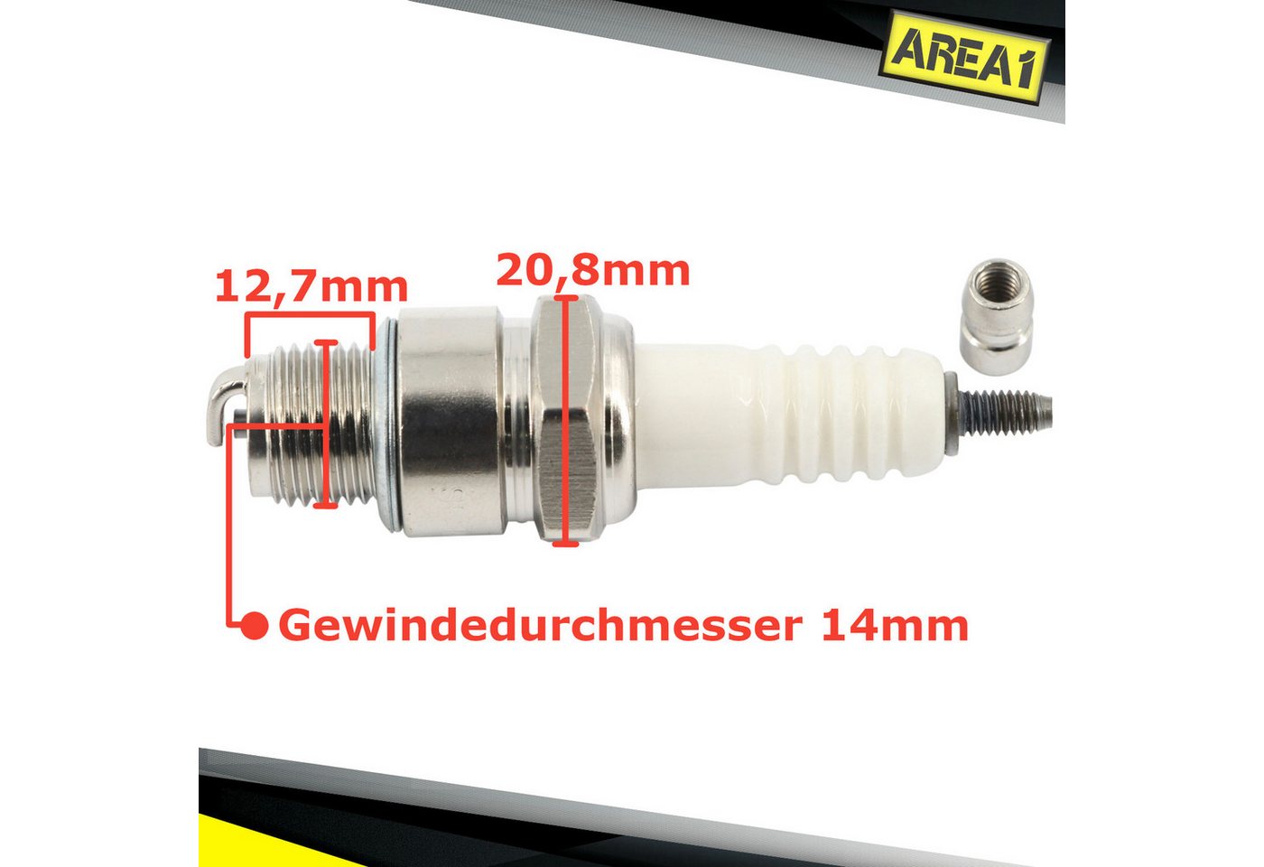 Thumbnail - Area1 Zündkerze Motorroller Zündkerze Typ BR6HS (entstört) 25-50ccm