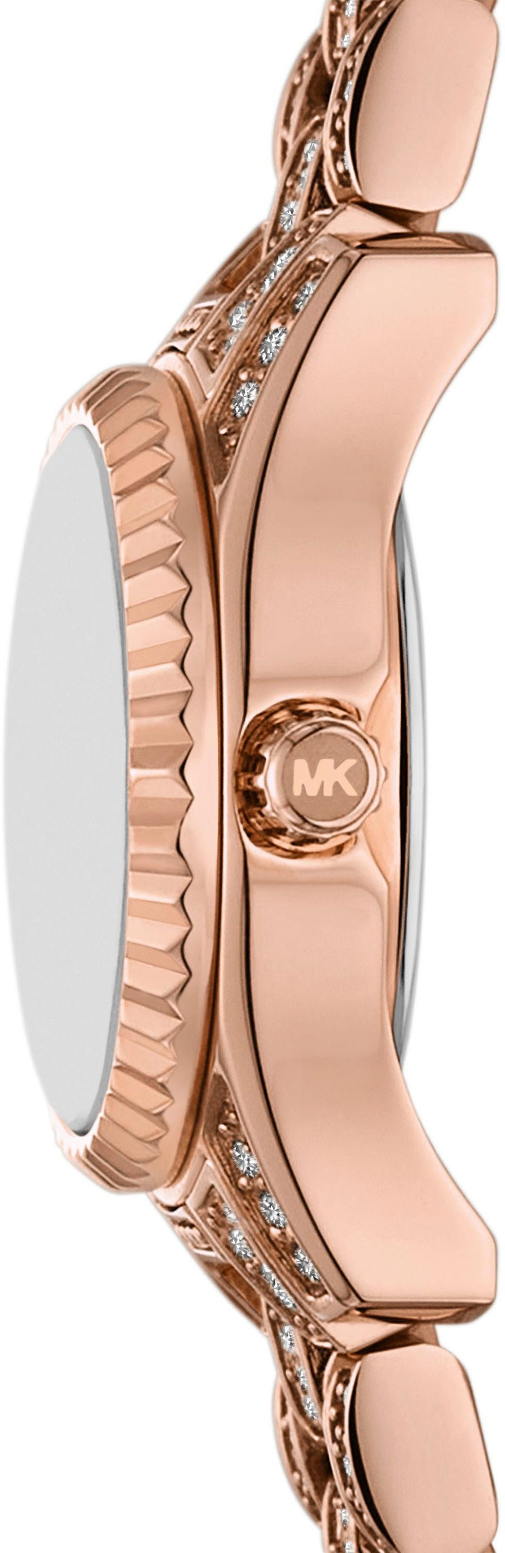MICHAEL KORS Quarzuhr MICRO PETITE LEXINGTON MK4863, Armbanduhr, Damenuhr, Edelstahlarmband, analog, Glassteine