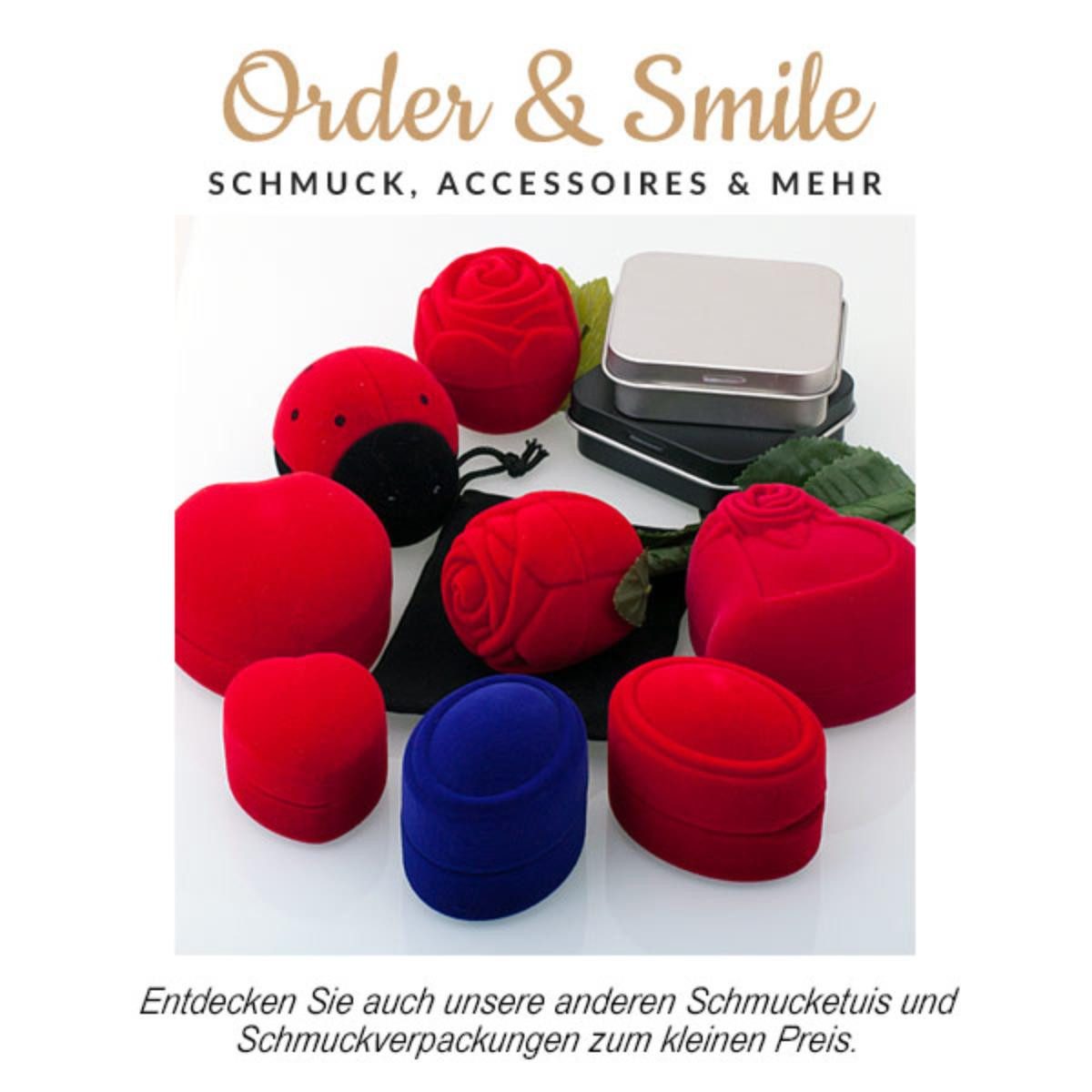 Order & Smile Schmuck Geschenkbox Ringbox „Herz“: Schmuck Etui für Ring / Verlobungsring