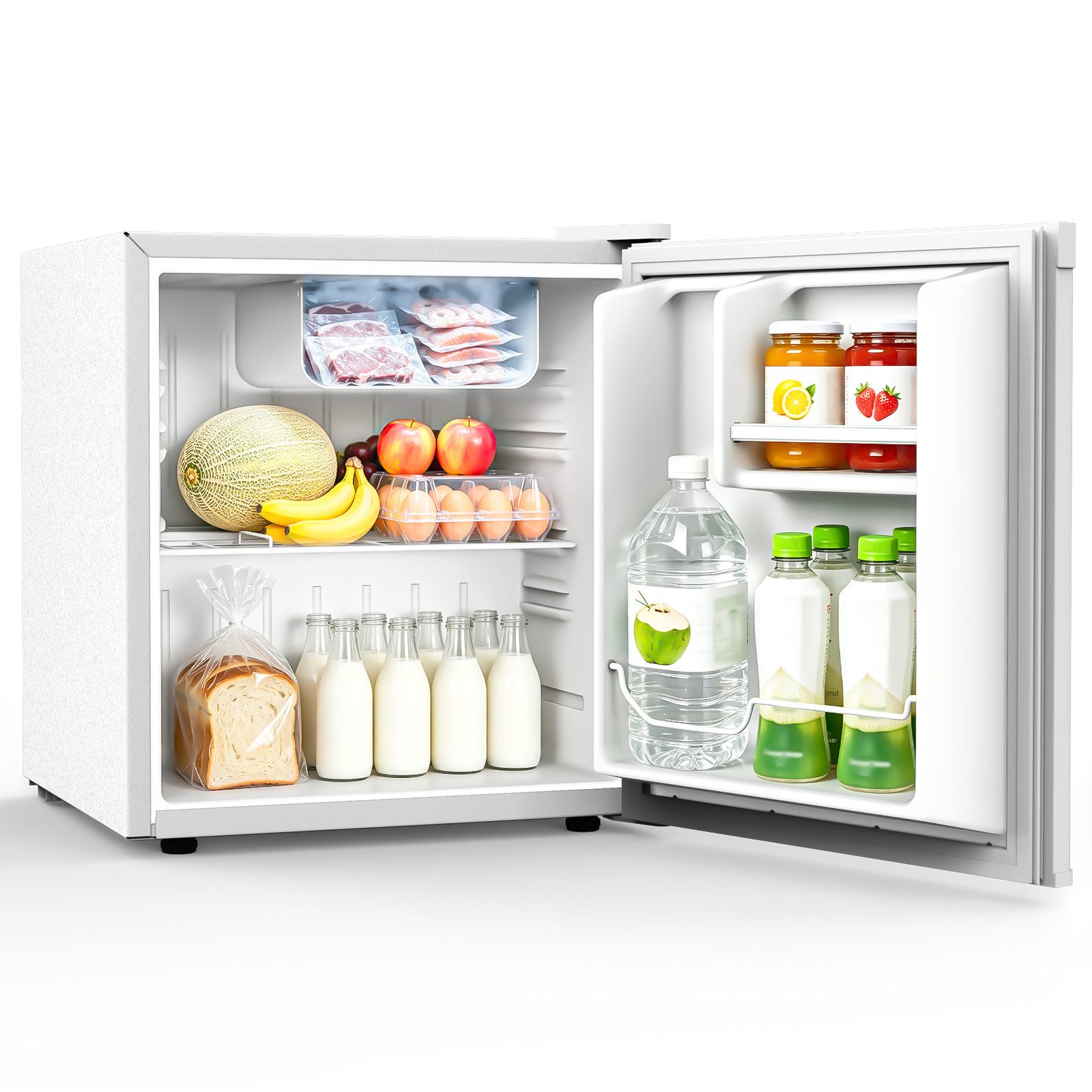 Kühlschrank Mini-Kühlschrank mit Gefrierfach,leise,kompakter Getränkekühlschrank für Büro, Küche, Schlafzimmer & Hotel