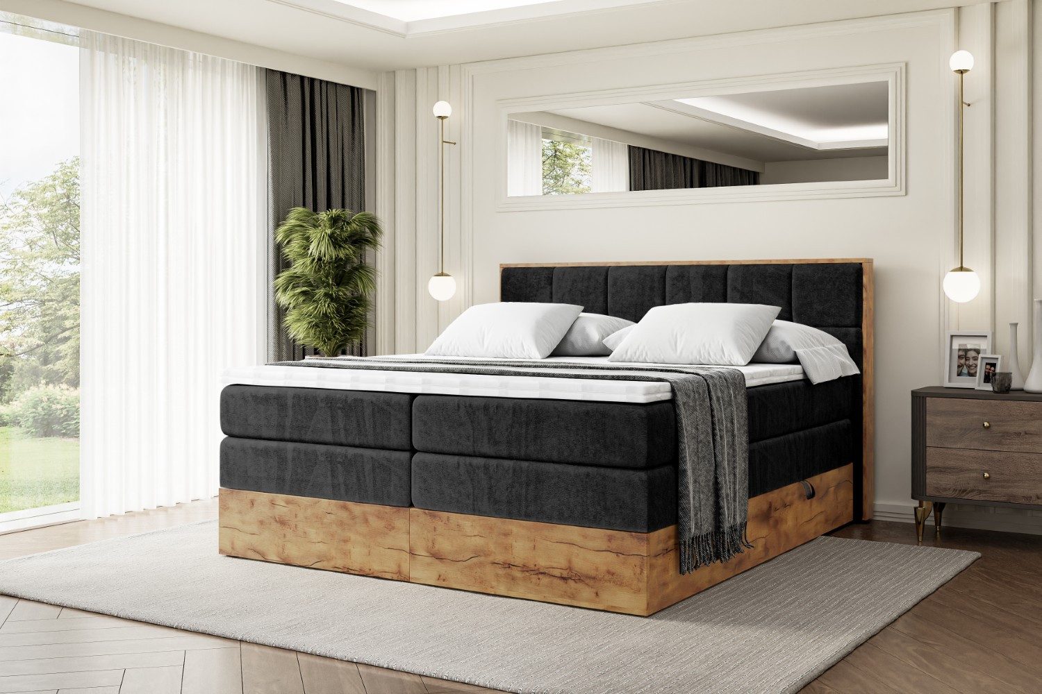 ALTDECOR Boxspringbett LOLLI7 KING (Multipocket-Matratze H4, H3 Matratze Bo günstig online kaufen