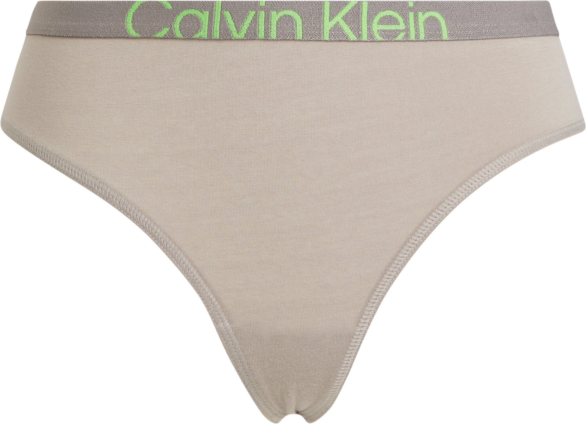 Underwear MODERN Calvin mit THONG SATELLITE/GREEN_FLASH Bund CK-Logo T-String am Klein