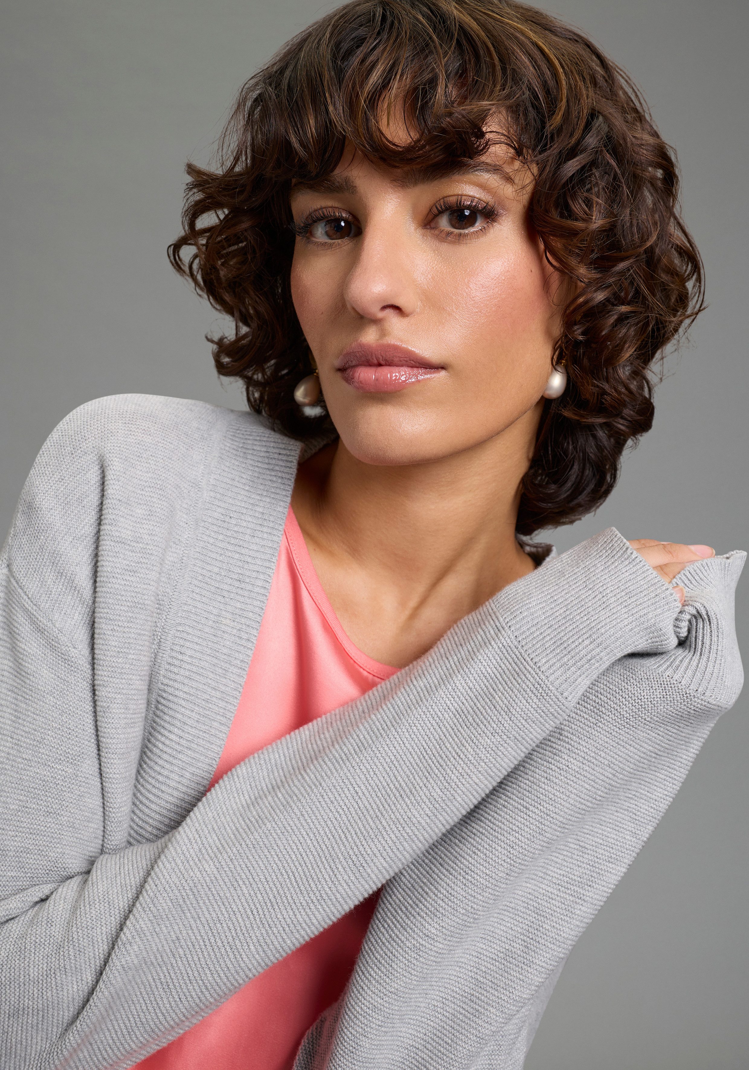 Laura Scott Strickjacke leichte Übergangsjacke mit Taschen