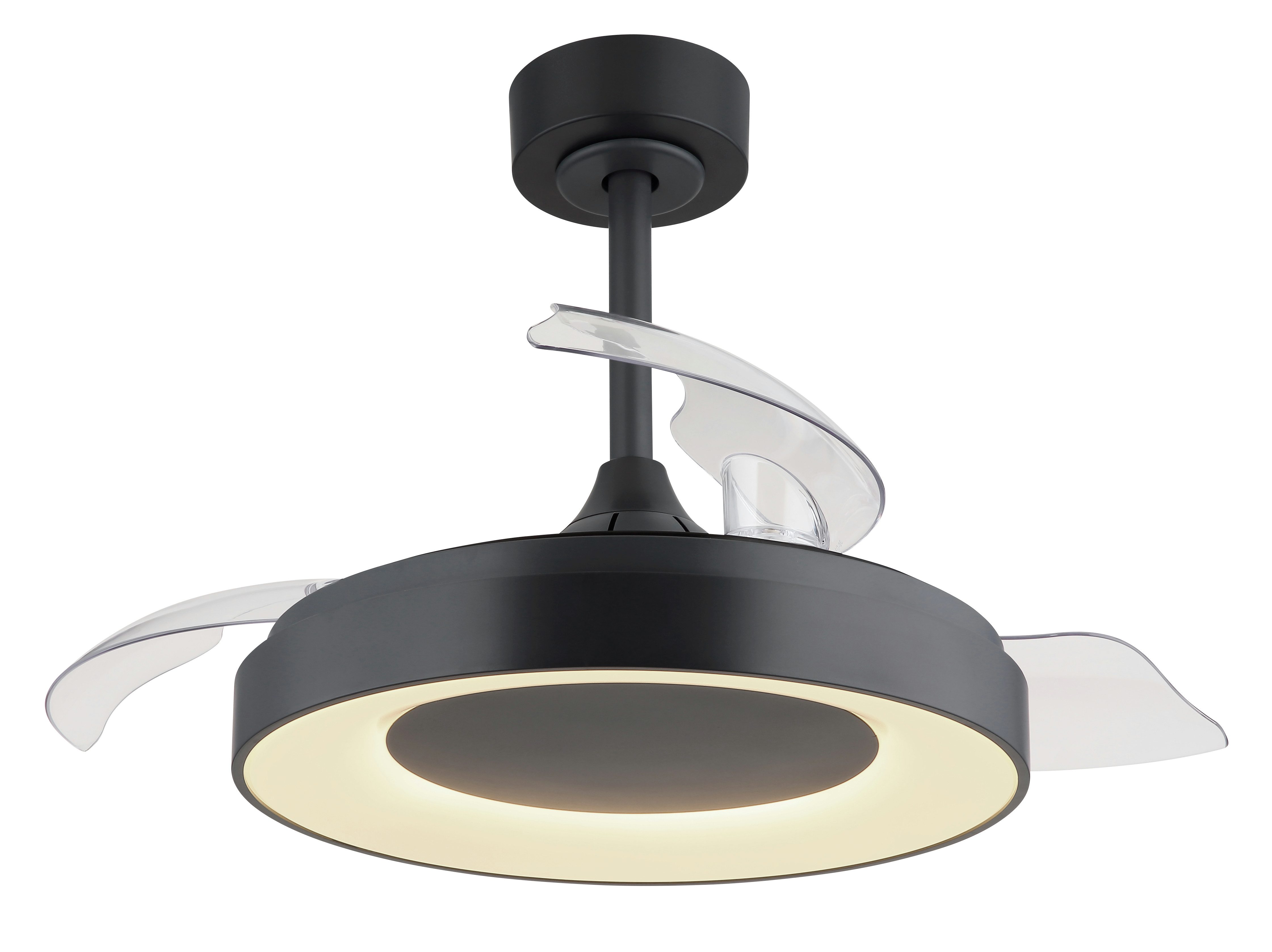 GLOBO LIGHTING Deckenleuchte ELINA, Dimmfunktion, Memoryfunktion, Nachtlichtfunktion, RGB, Timerfunktion, Ventilatorfunktion, mehrere Helligkeitsstufen, LED fest integriert, Ventilator / Schlafzimmer / Wohnzimmer / Arbeitszimmer/ rund /3 Flügel