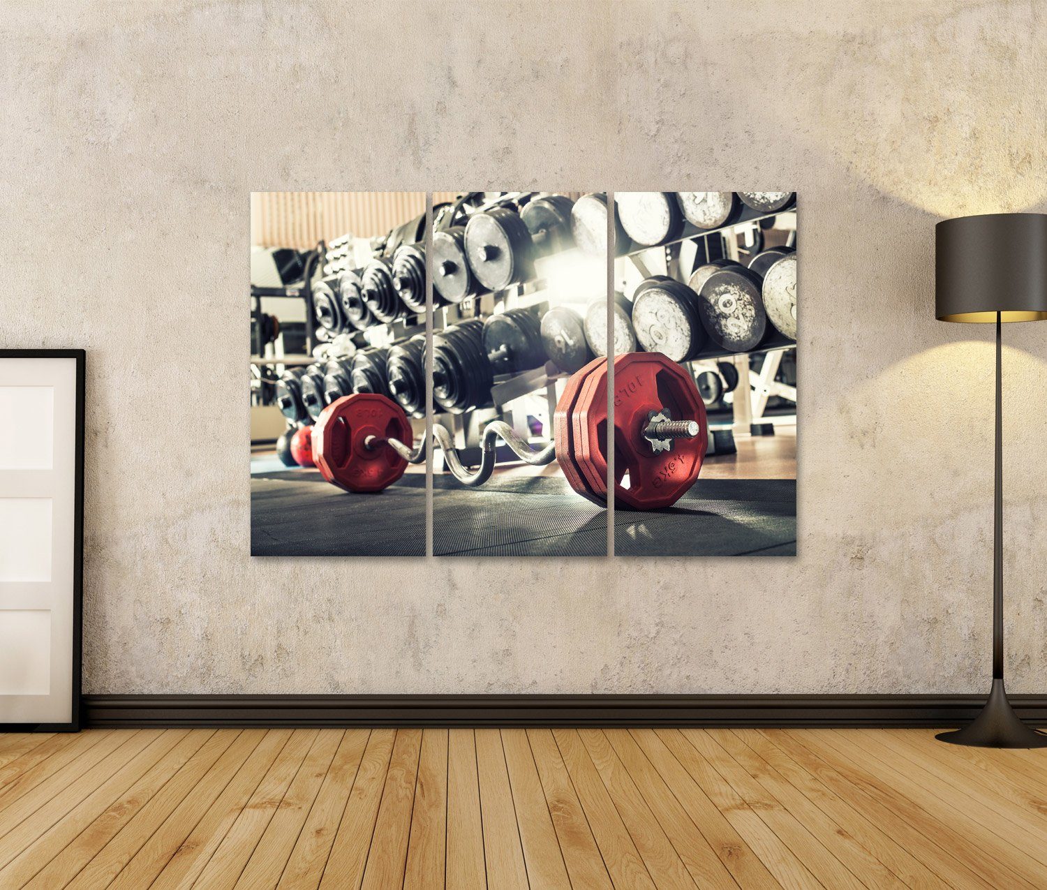 islandburner Leinwandbild Bild auf Leinwand Fitnessstudio Kraftraum Close U günstig online kaufen