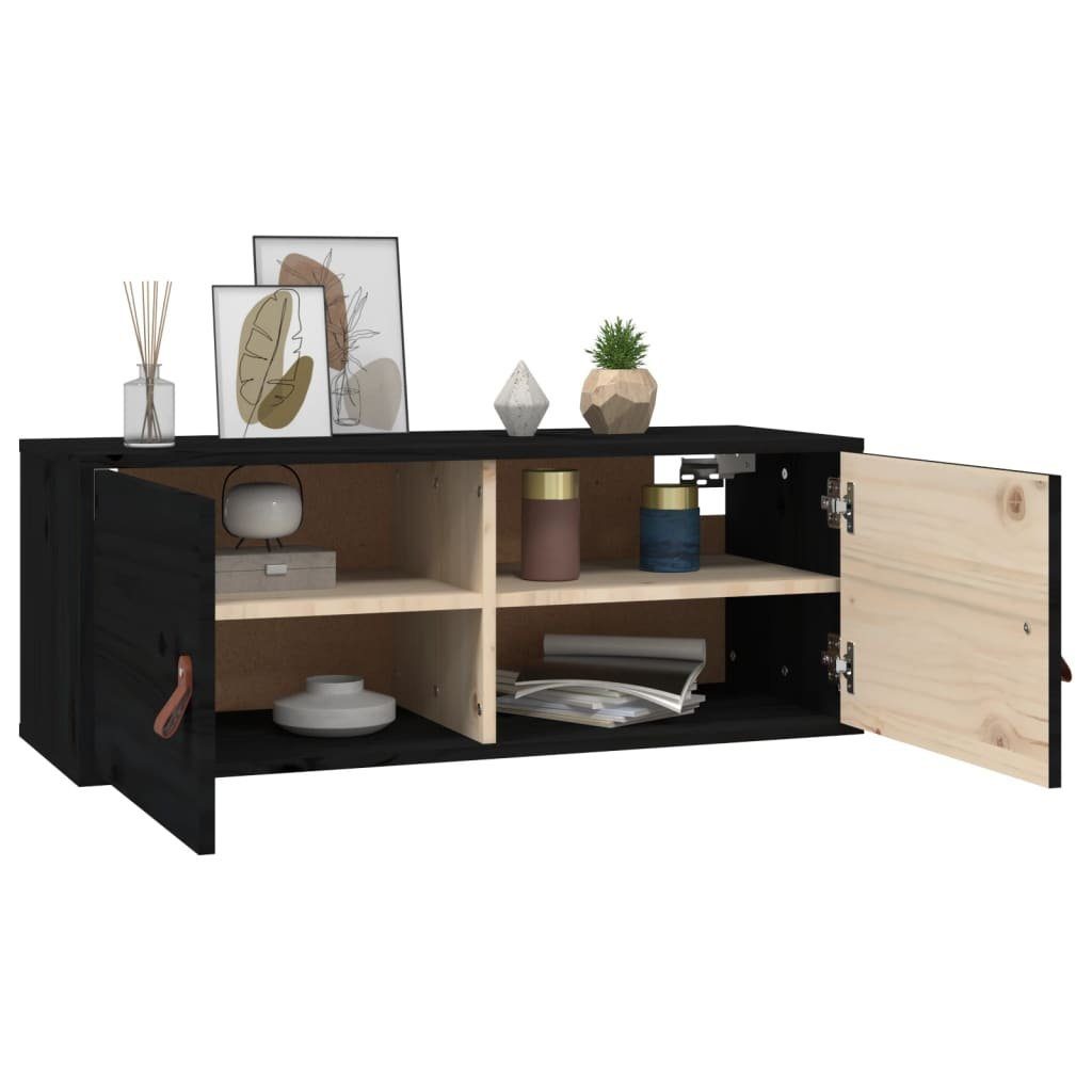 Schwarz Massivholz vidaXL Regal 80x30x30 Kiefer, Wandschrank 1-tlg. cm