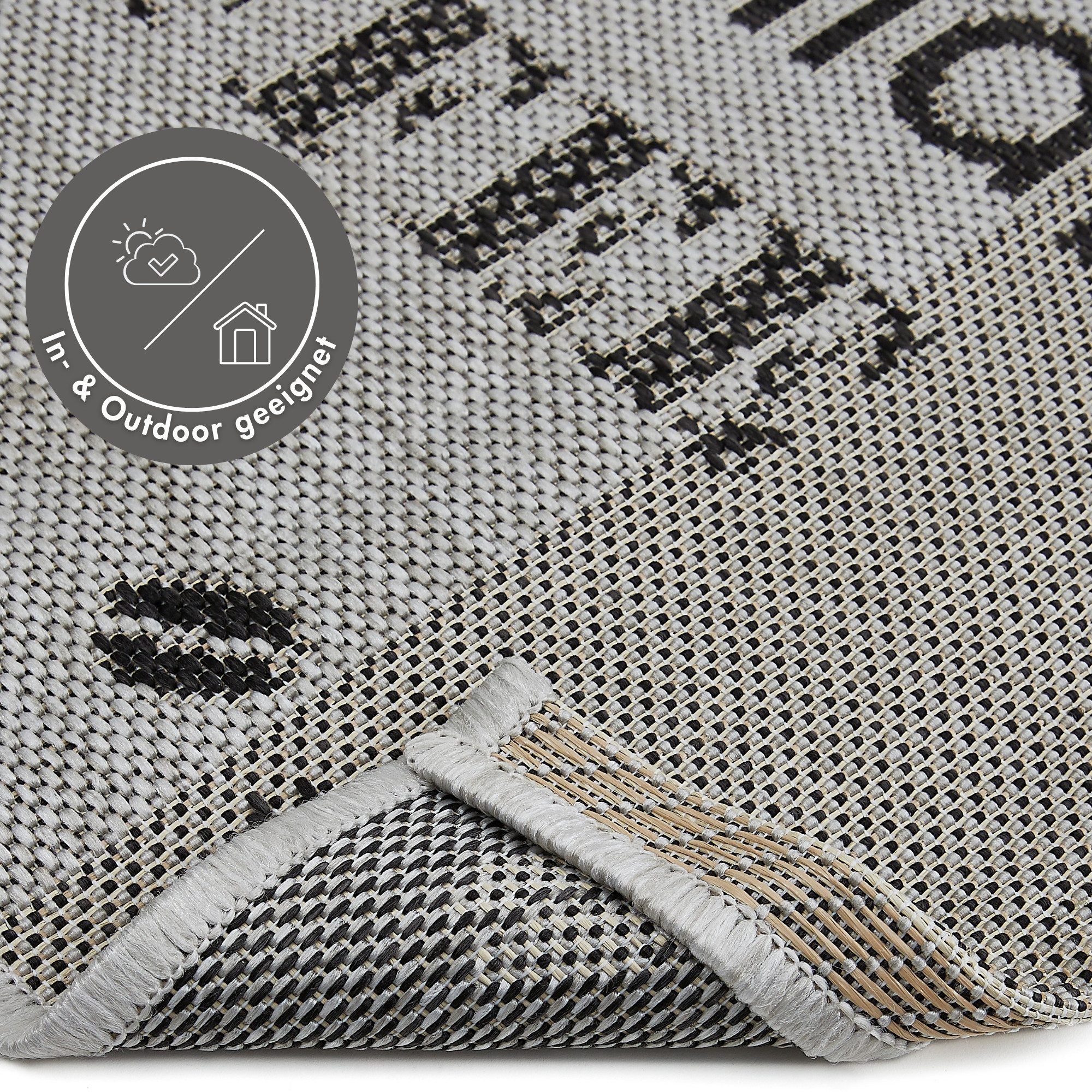 Andiamo Küchenläufer ARIZONA 1, rechteckig, Höhe: 5 mm, Flachgewebe, Motiv Kaffee, mit Schriftzug, In- und Outdoor geeignet