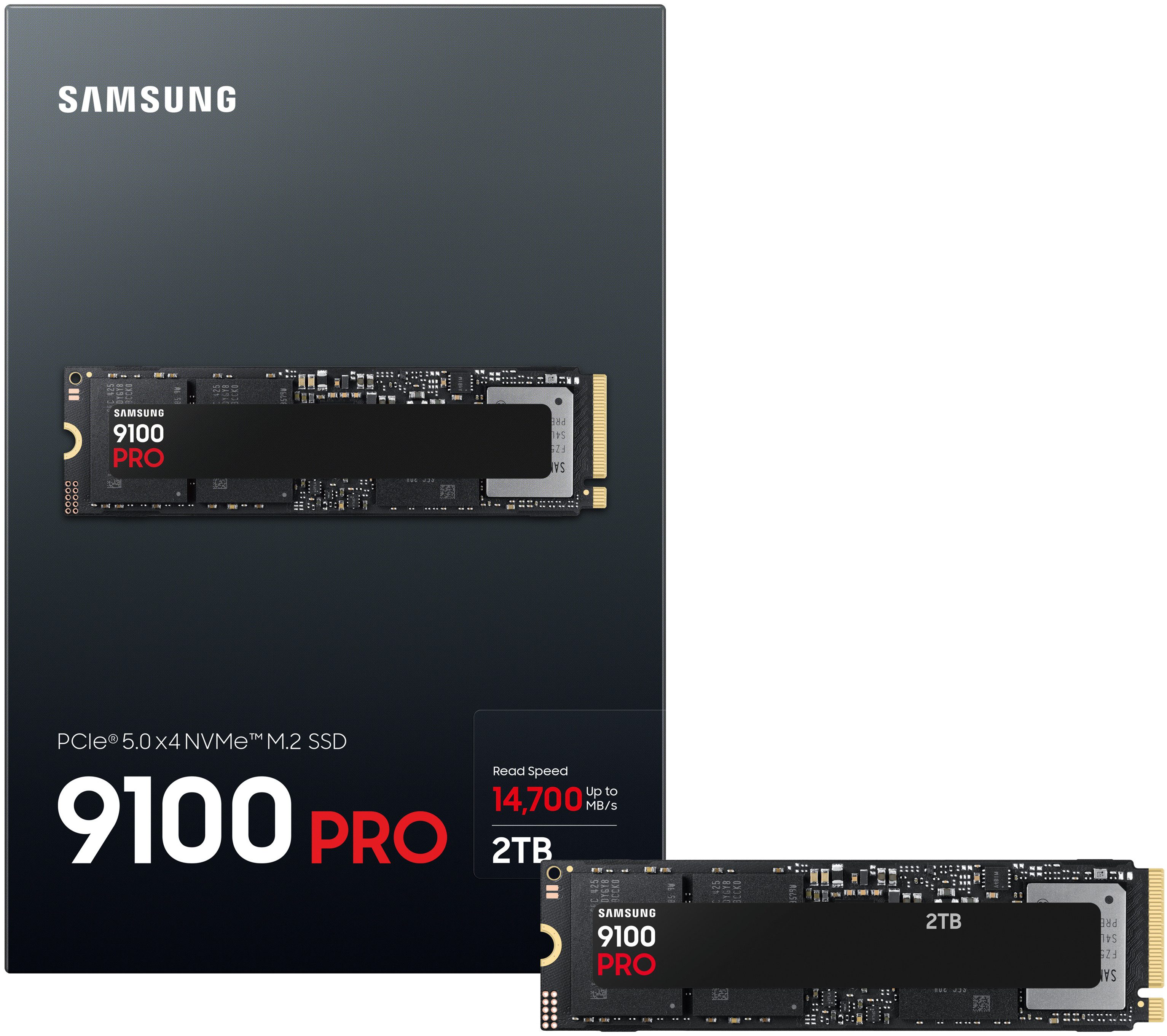 Samsung 9100 PRO SSD interne Gaming-SSD (2 TB) 2,5" 14700 MB/S Lesegeschwindigkeit, 13400 MB/S Schreibgeschwindigkeit