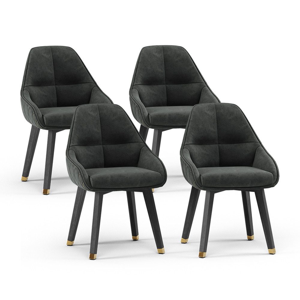 Esszimmerstuhl Goldamo, Anthrazit/Gold, 53 x 55.5 cm 4er-Set