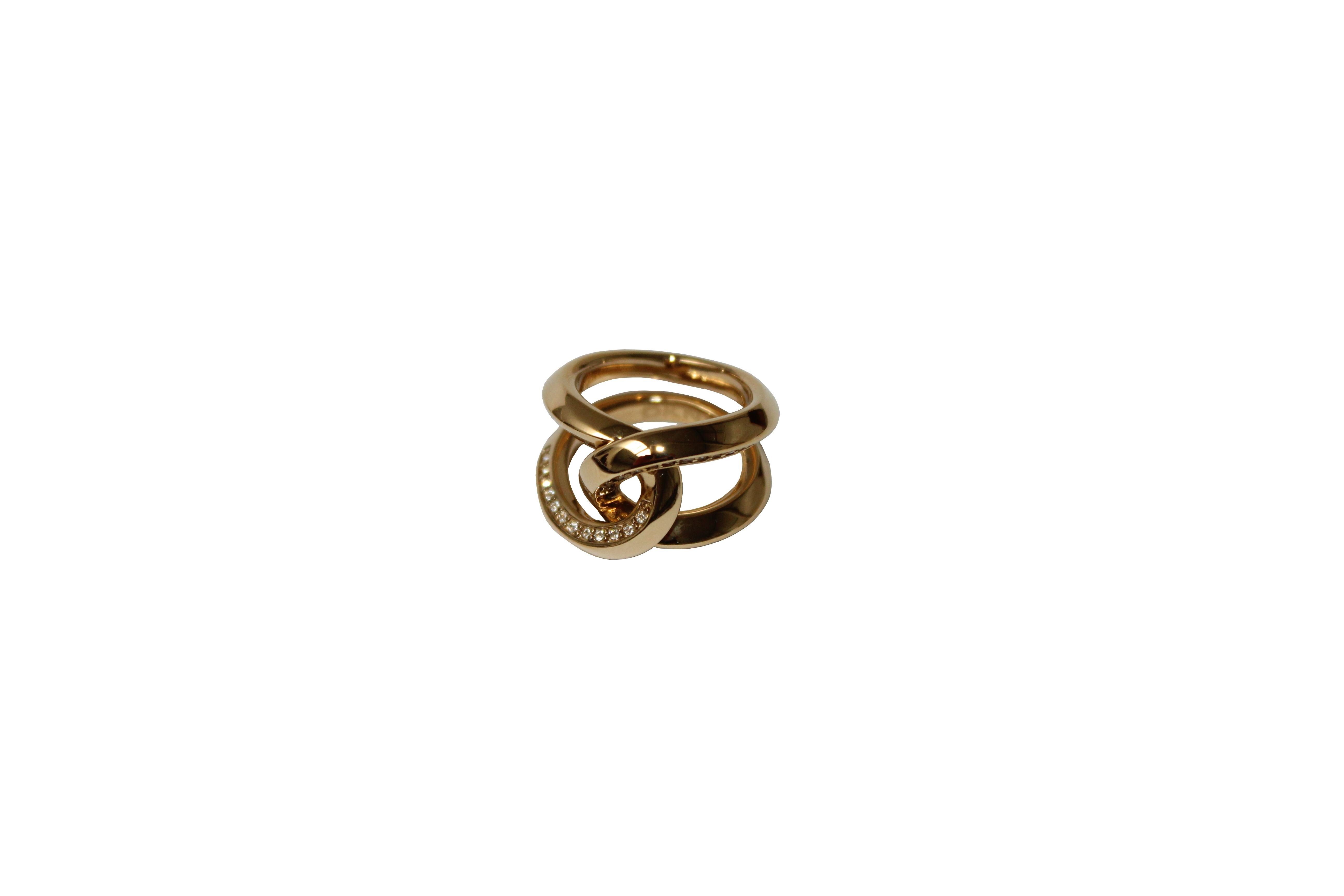 DKNY Gold, Zirkonia, Fingerring 50 Damen, aus (15,9mm) Edelstahl, Gr.