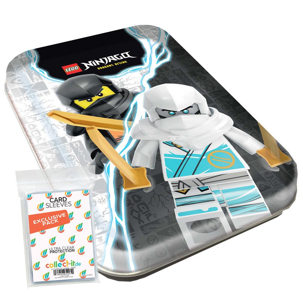 Blue Ocean Sammelkarte LEGO Ninjago 9 Cards -1 Mini Tin Box Schwarz +Collect-it Hüllen