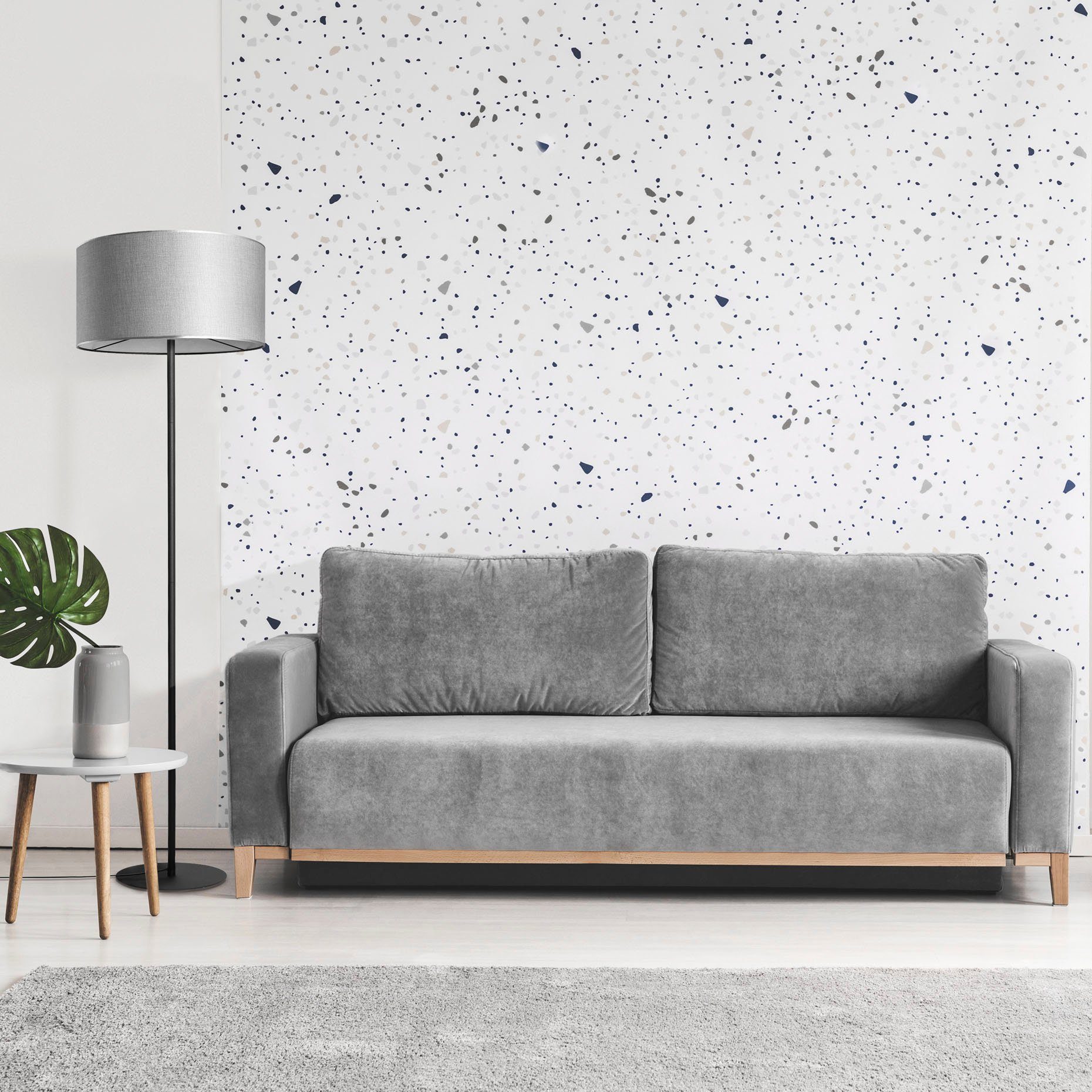 Paco Home Stehlampe LUCA CANVAS UNI COLOR, ohne Leuchtmittel, Lampenschirm günstig online kaufen