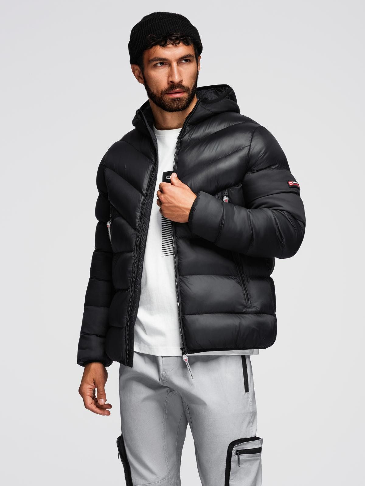 OMBRE Steppjacke Moderne Steppjacke für Herren aus kombinierten Materialien günstig online kaufen
