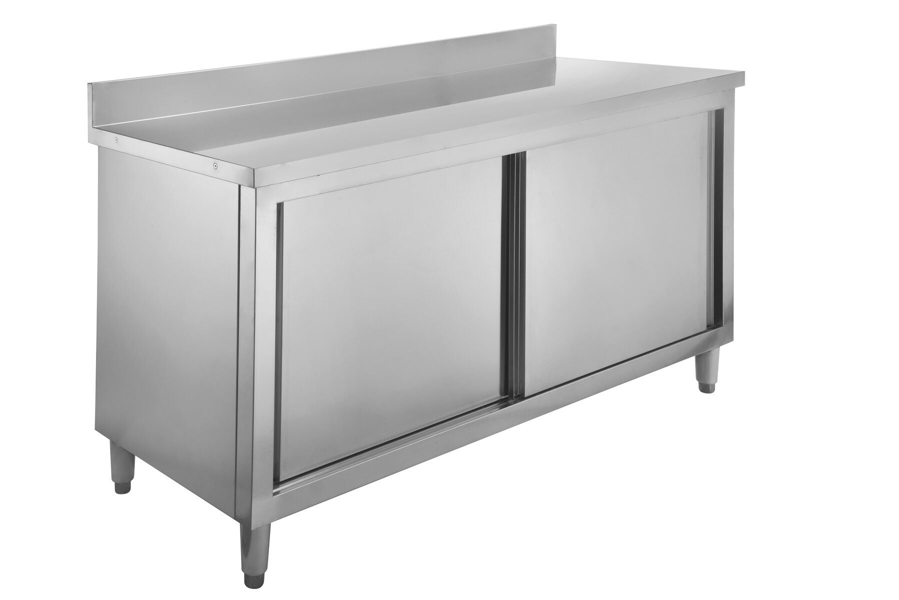 GastroHero Hochschrank Arbeitsschrank ASSB206A Aufkantung mm Edelstahl Schrank mit Stauraum K