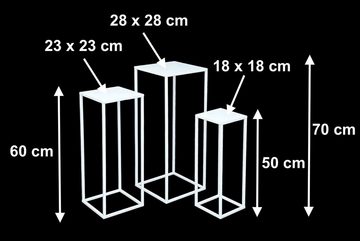 DanDiBo Blumenständer Blumenhocker Metall Weiß Eckig Blumenständer Beistelltisch 3er Set