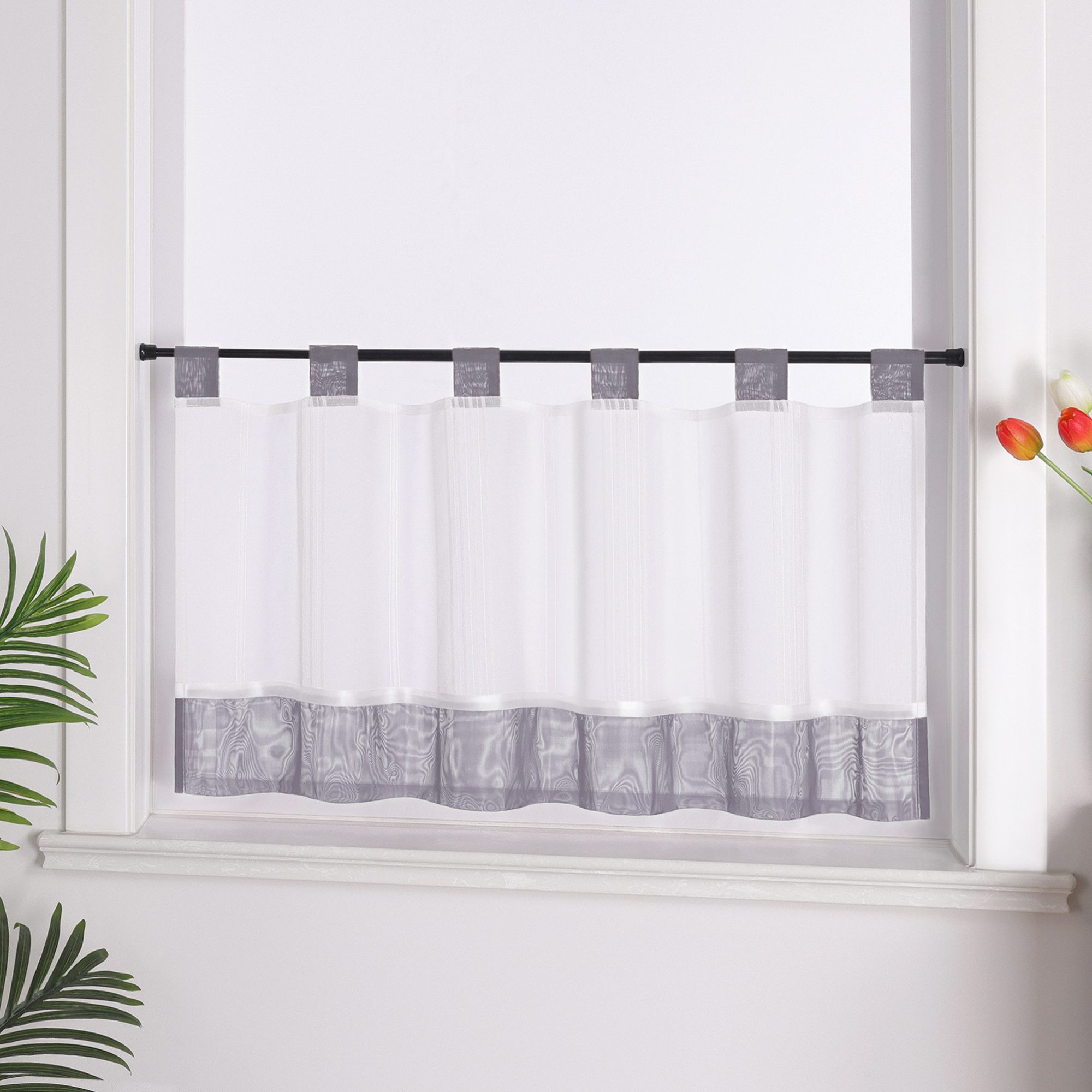 Joyswahl Scheibengardine (1 St), Schlaufen, transparent, Leinenoptik Landha günstig online kaufen