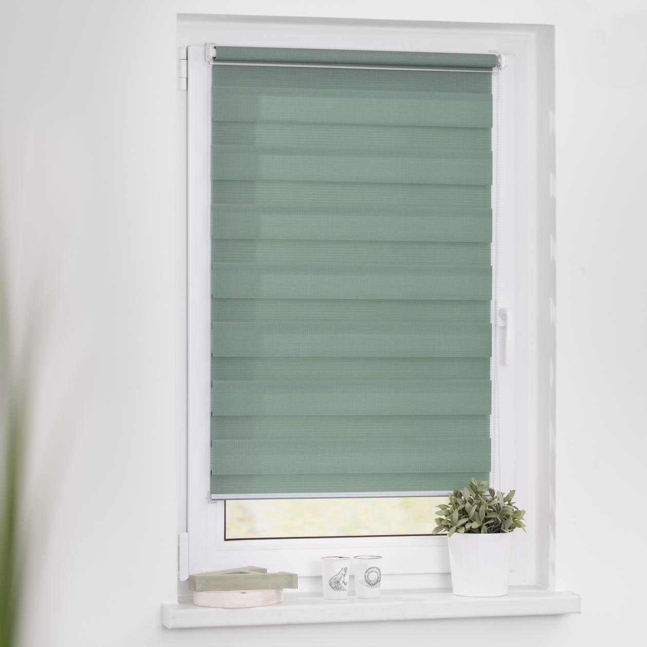 Doppelrollo Duo Rollo Klemmfix, ohne Bohren, verspannt, LICHTBLICK ORIGINAL, halbtransparent, verspannt, Klemmfix, Einfache Klemm-Montage ohne Bohren. Für Fenster & Türen geeignet.