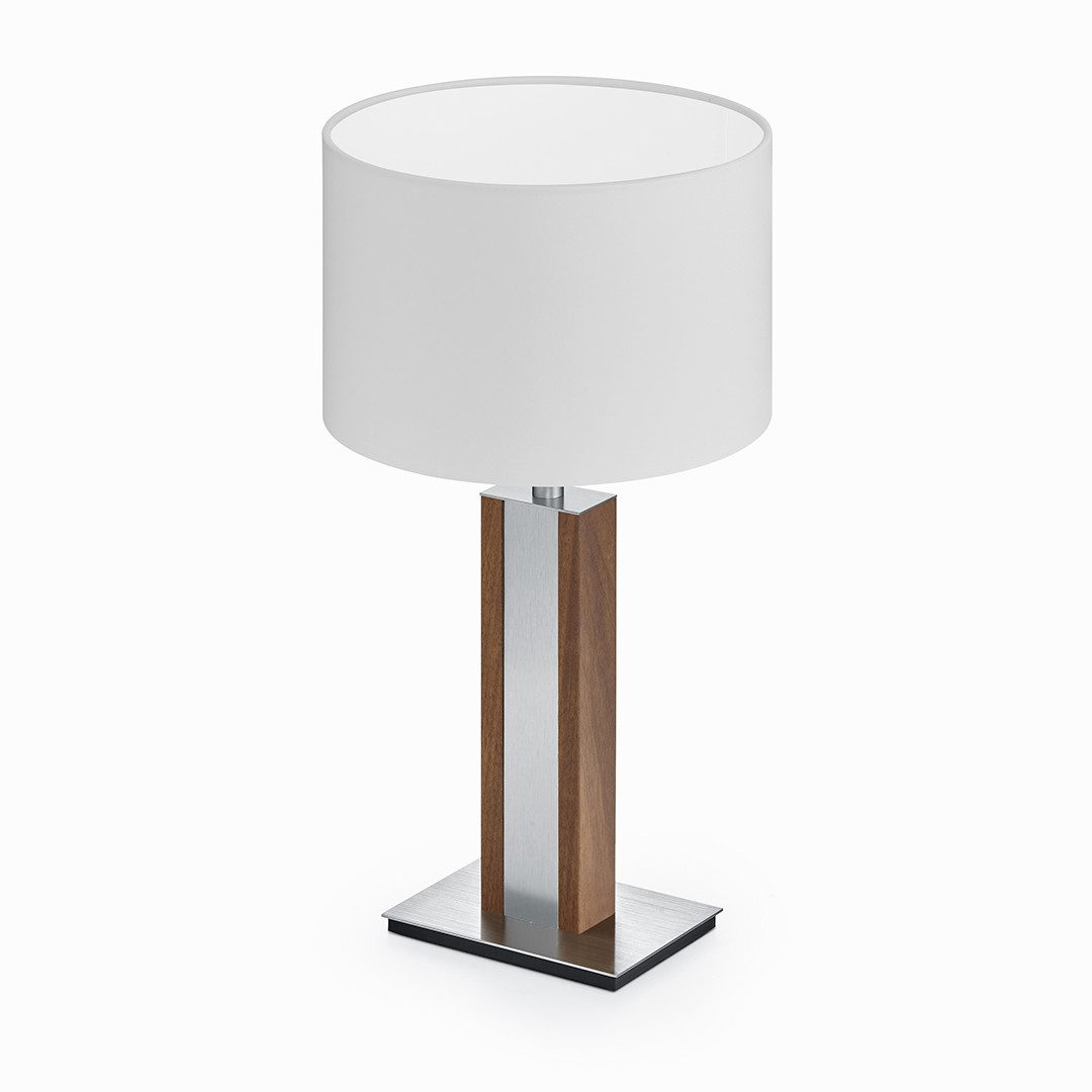 HerzBlut Tischleuchte Karl N mit Nickelapplikation, E27