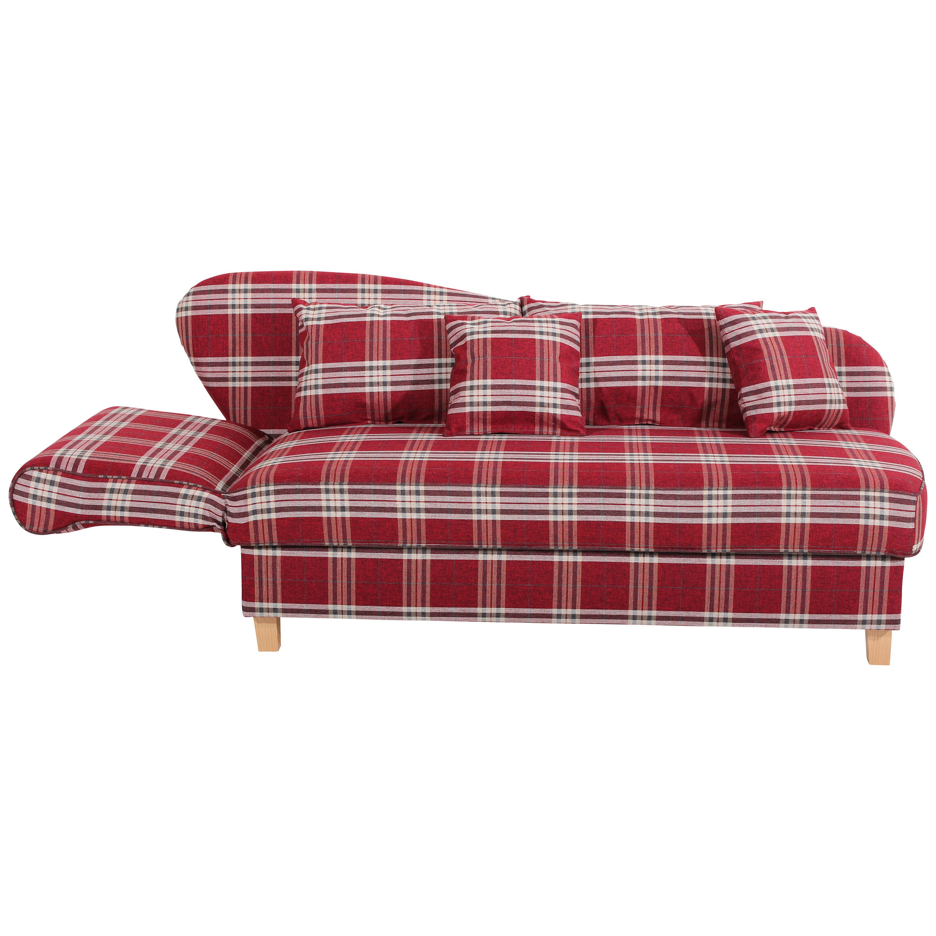 Max Winzer® Recamiere Selma, klappbares Armteil links, kariert, Federkern, Bettkasten, Bettfunktion