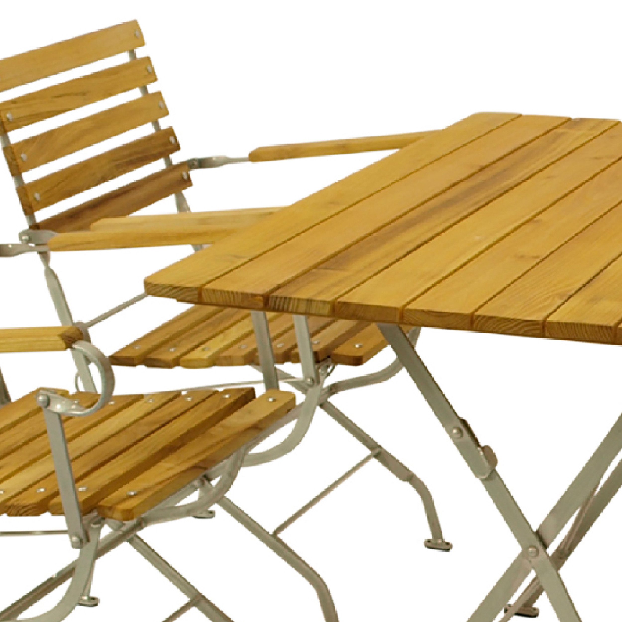 TPFGarden Sitzgruppe TOWNSVILLE, (Ess Gruppe 5-teilig - Gartenmöbel Set - Flachstahl - Robinienholz, 5-tlg., Gartensitzgruppe Tisch und Sessel hellgrau), (4x Armlehnensessel, 1x Tisch 70x110cm rechteckig)