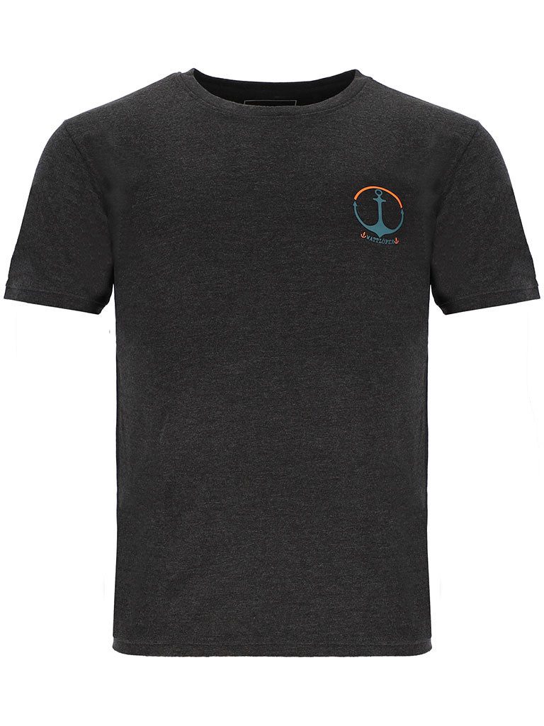 Wattlöper T-Shirt 11407 Herren Kurzarm-Shirt Anker-Kreis-Print - Rundhalsshirt Maritim Sommershirt & Freizeitshirt Rundhalsausschnitt, hochwertige Details