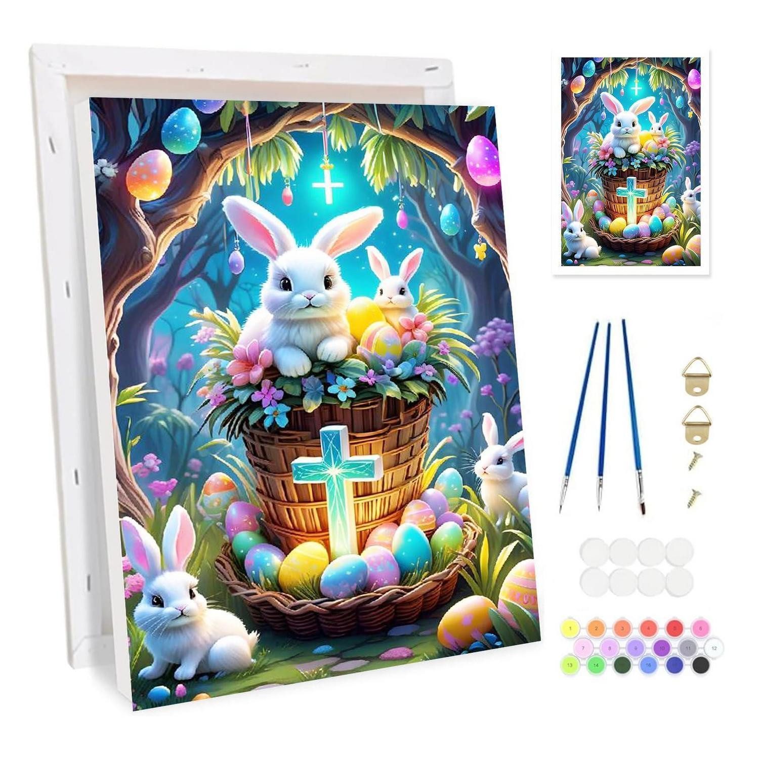 LuxusKollektion Malen nach Zahlen Malen nach Zahlen Hase Ostern 20x30cm (1-St)