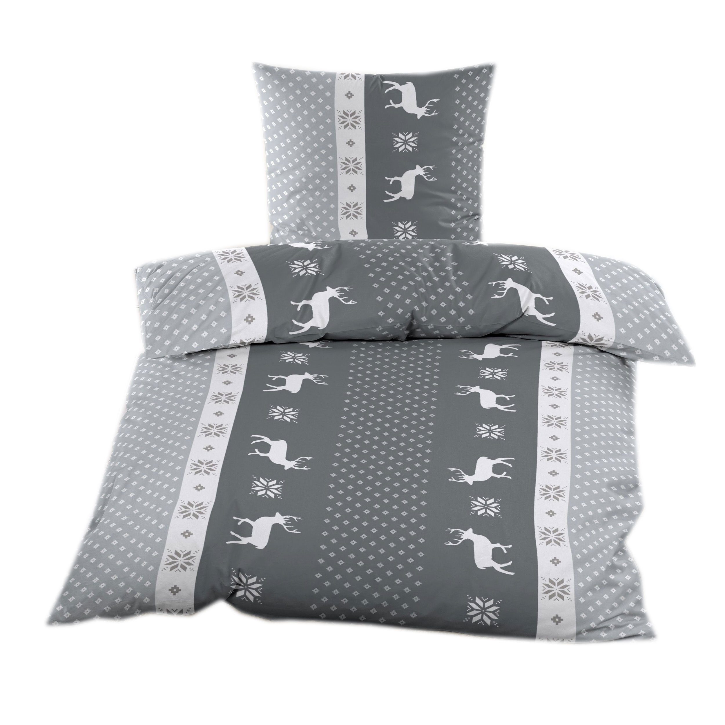 Casa Colori Bettwäsche 135x200 cm 100% Baumwolle mit Reißverschluss, Biber, günstig online kaufen