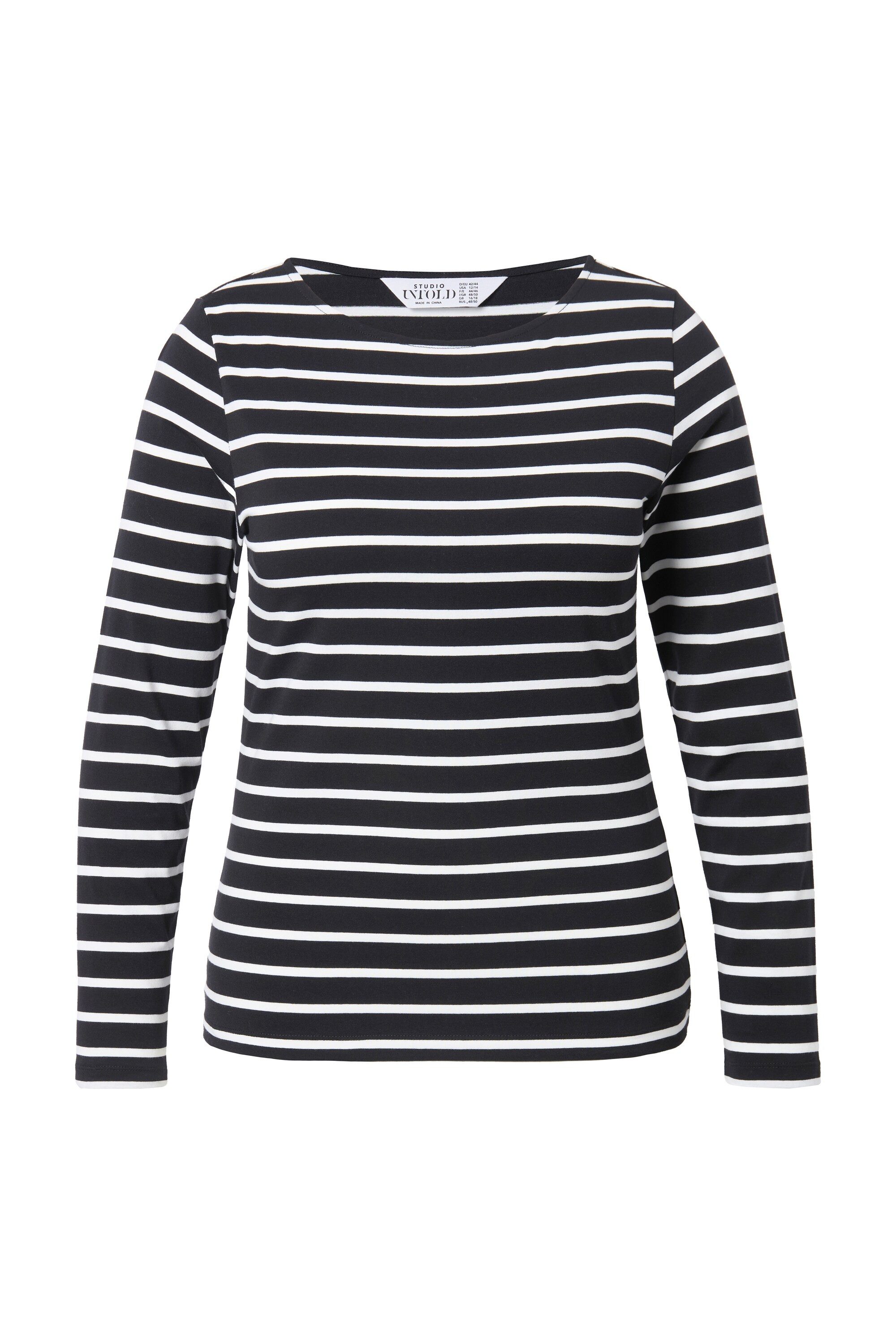 Studio Untold Longsleeve T-Shirt Slim Shape Ringeljersey Langarm günstig online kaufen