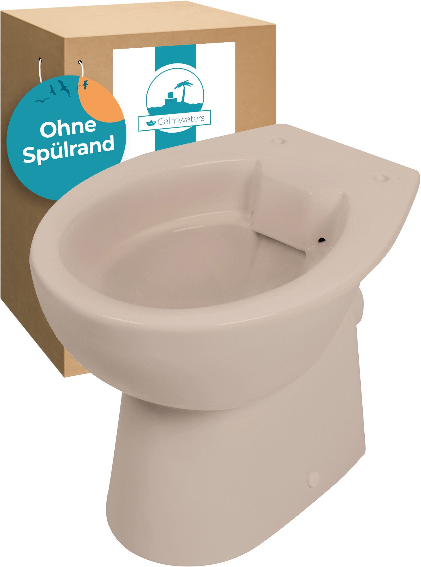 Calmwaters Tiefspül-WC Stand-WC spülrandlos, bodenstehend, Abgang günstig online kaufen